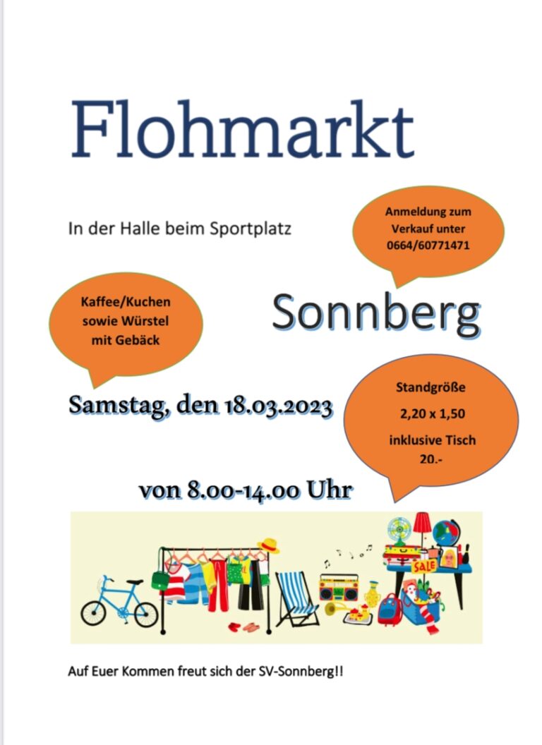 Flohmarkt des SVSonnberg am 18.03.2023 SV Sonnberg